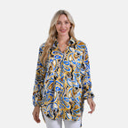 La Marey Elegant Long Sleeve V-Neck Shirt  (Size - L-XL) - Multicolor
