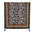 La Marey Elegant Printed Satin Scarf (180x80cm) - Black & Beige