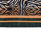 La Marey Elegant Printed Satin Scarf (180x80cm) - Black & Beige