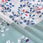La Marey Elegant Printed Satin Scarf (180x80cm) - White & Green