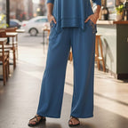 La Marey Embroidered Wide-Leg Trousers (Size 16 To 18) - Blue