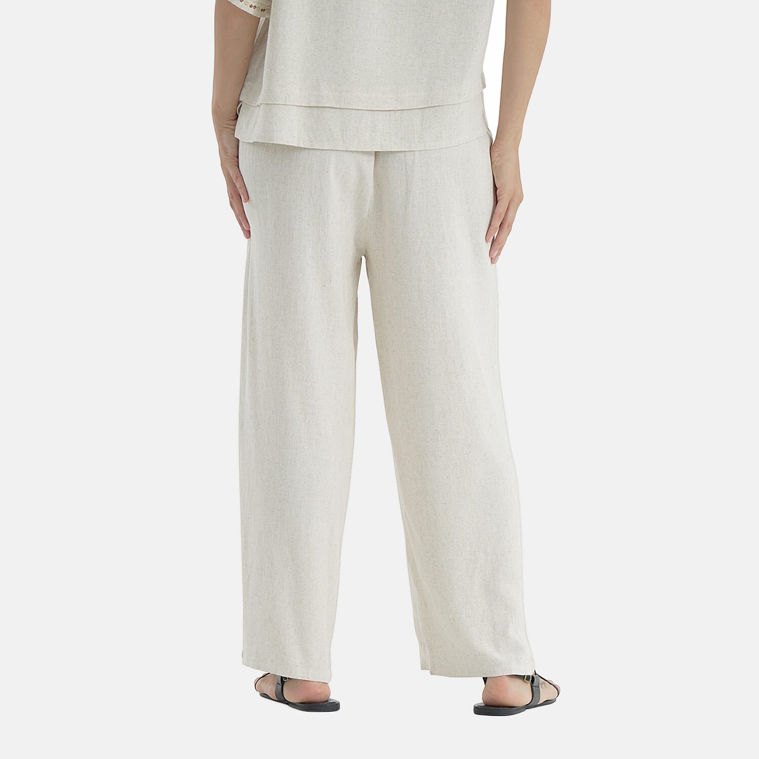 La Marey Embroidered Wide-Leg Trousers (Size 18 To 20) - Cream