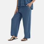La Marey Embroidered Wide-Leg Trousers (Size 20 To 22) - Blue