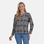 La Marey Full-Sleeve Jersey Top (Size 20 to 22) - Black