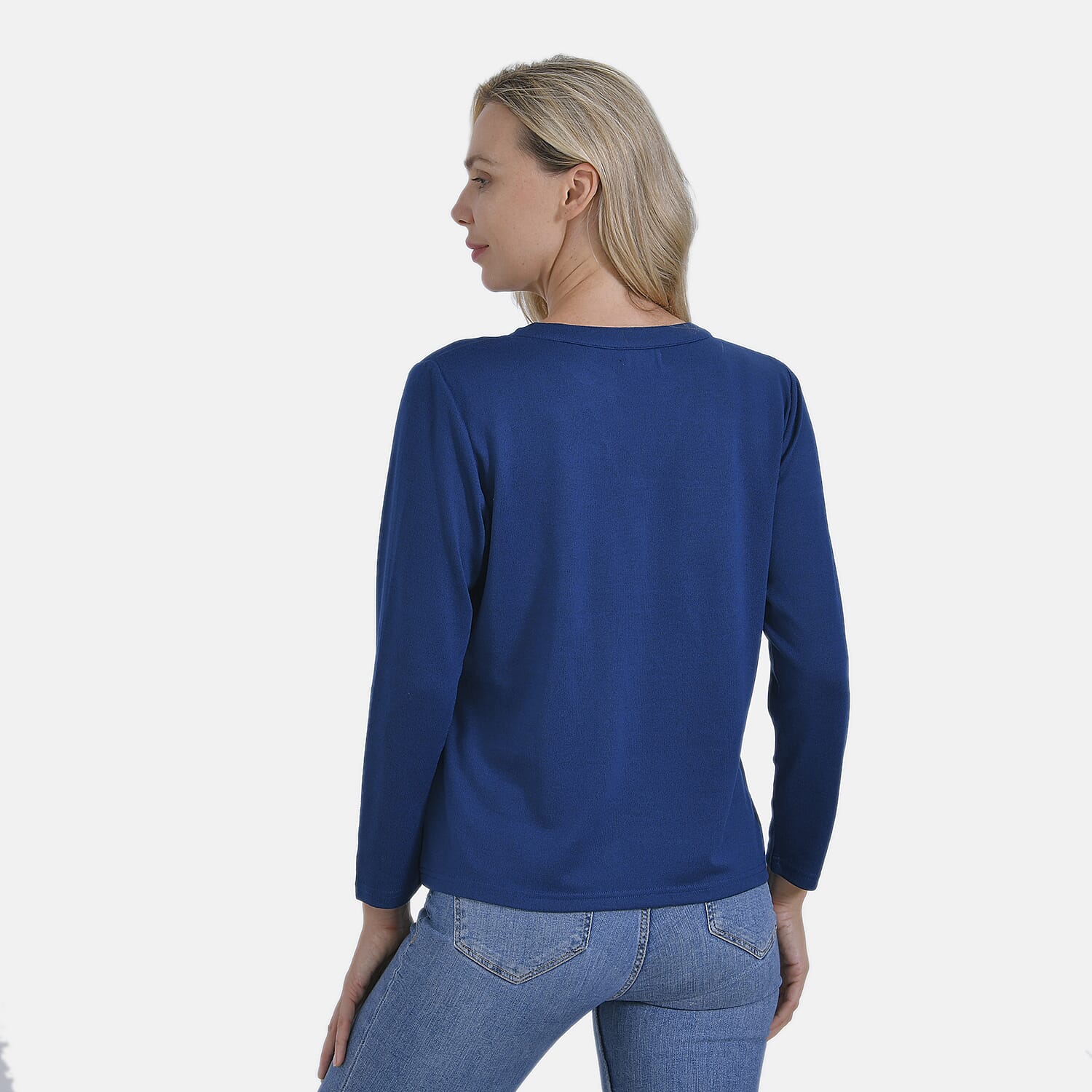 La Marey Full-Sleeve Jersey Top (Size 20 to 22) - Blue