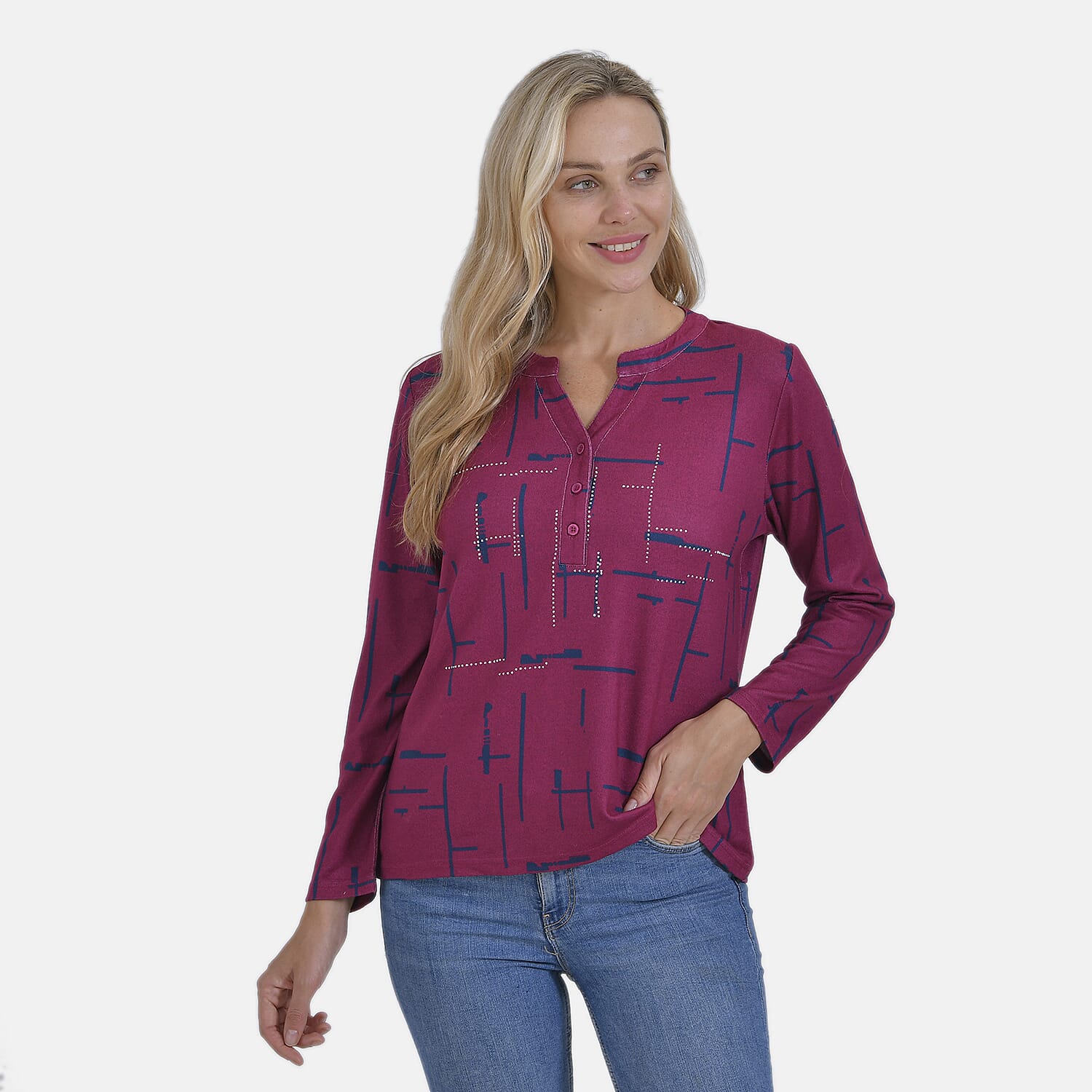 La Marey Ladies Printed Tee (Size S) - Pink