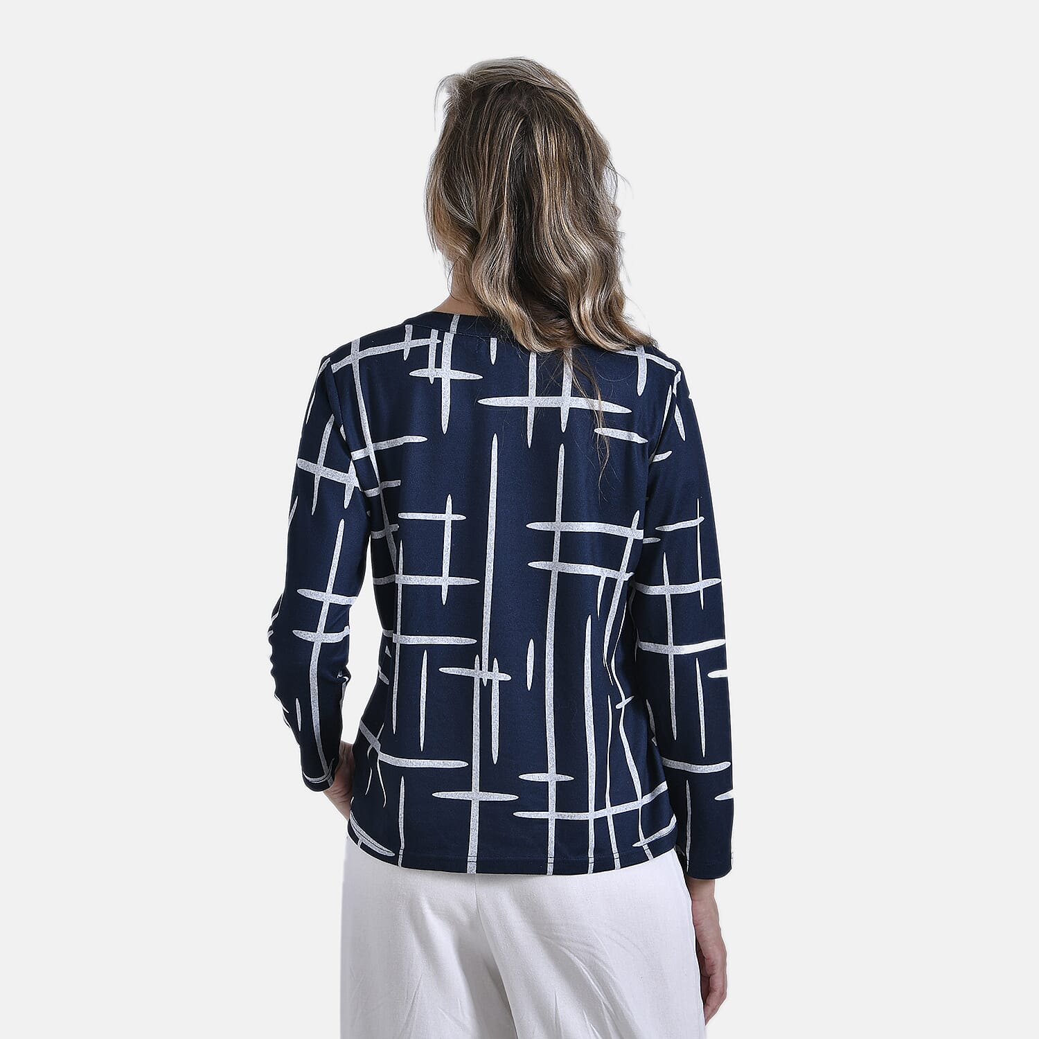 La Marey Ladies Printed Tee (Size XL) - Navy