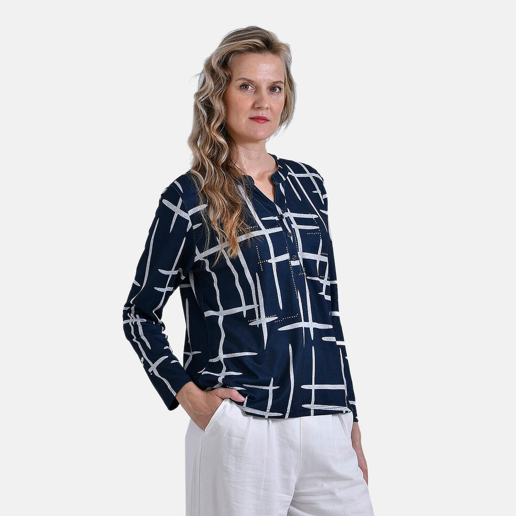 La Marey Ladies Printed Tee (Size XL) - Navy