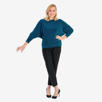 La Marey Glittter Blouse (Size S) - Black with Blue Gliter