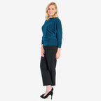 La Marey Glittter Blouse (Size S) - Black with Blue Gliter