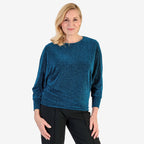 La Marey Glitter Blouse (Size Xl) - Black with Blue Gliter
