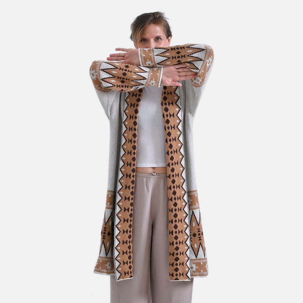 La Marey Bohemian style Solid Cardigan (8-20) - Brown