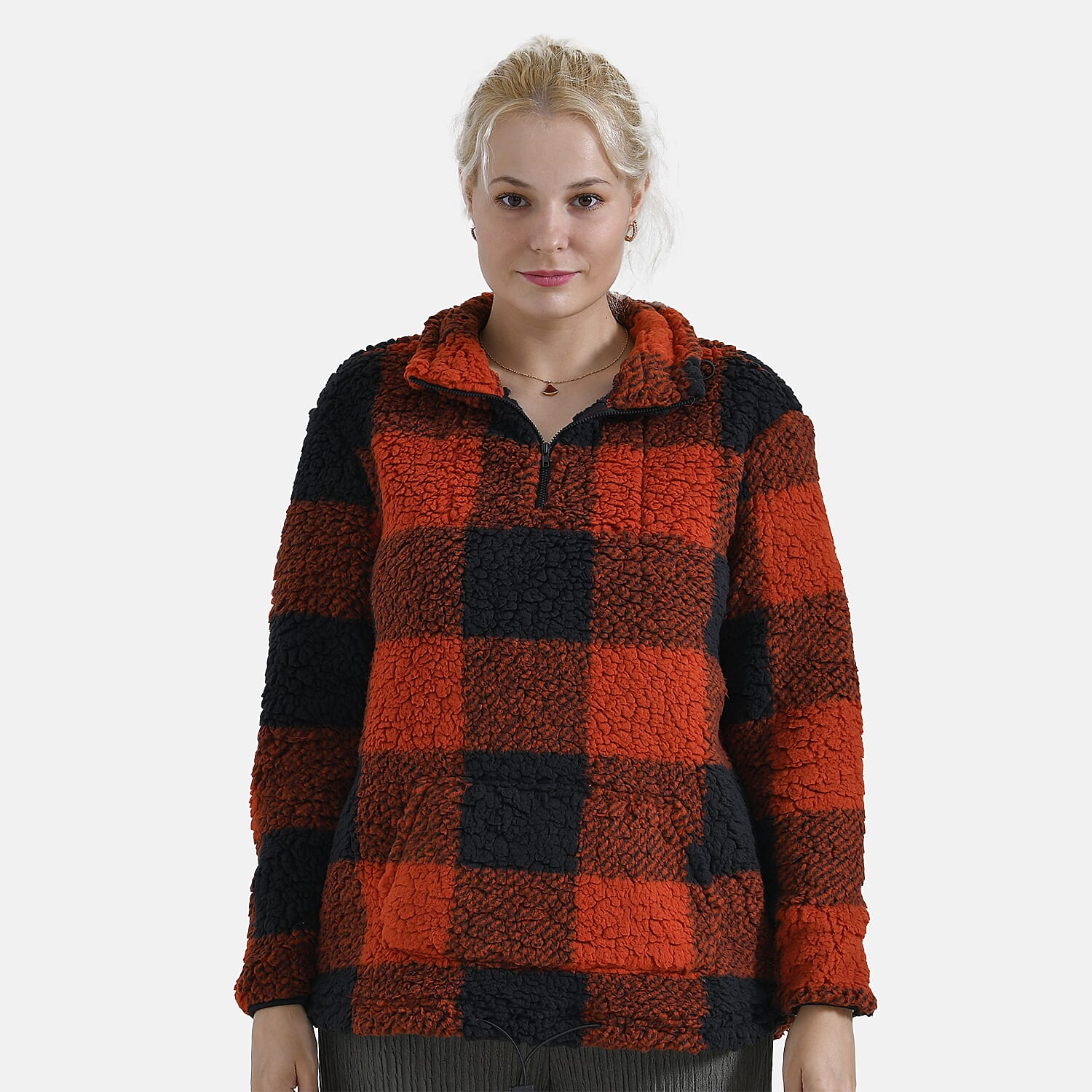 La Marey Half Zip Sweatshirt (Size 20 to 22) - Black & Red