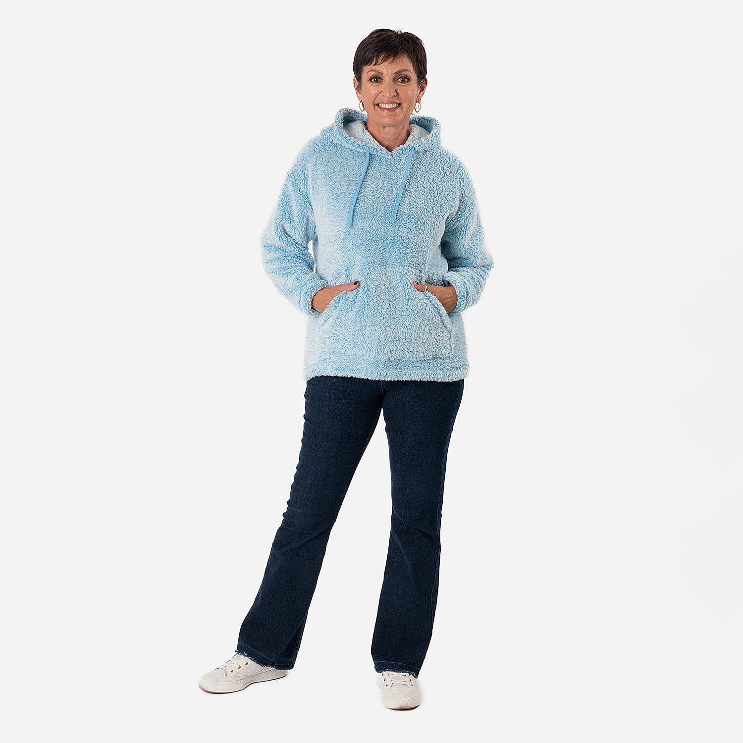 La Marey Fleece Pullover Hoodie (Size M) - Sky Blue