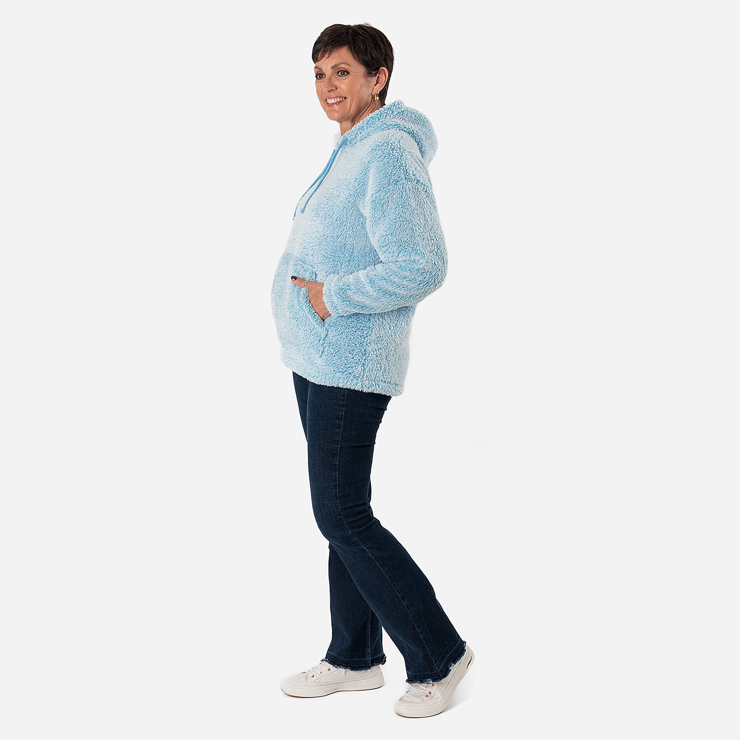 La Marey Fleece Pullover Hoodie (Size M) - Sky Blue