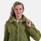 La Marey Fleeced Button Up Jacket with 2 Side Pockets  - Green