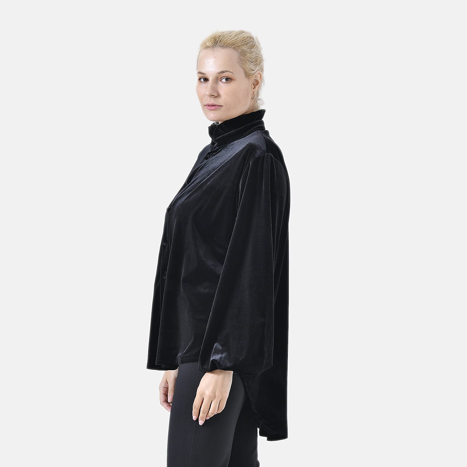 La Marey Festive Velvet Blouse (Size 8 to 10) - Black
