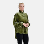 La Marey Festive Velvet Blouse (Size 8 to 10 ) - Green