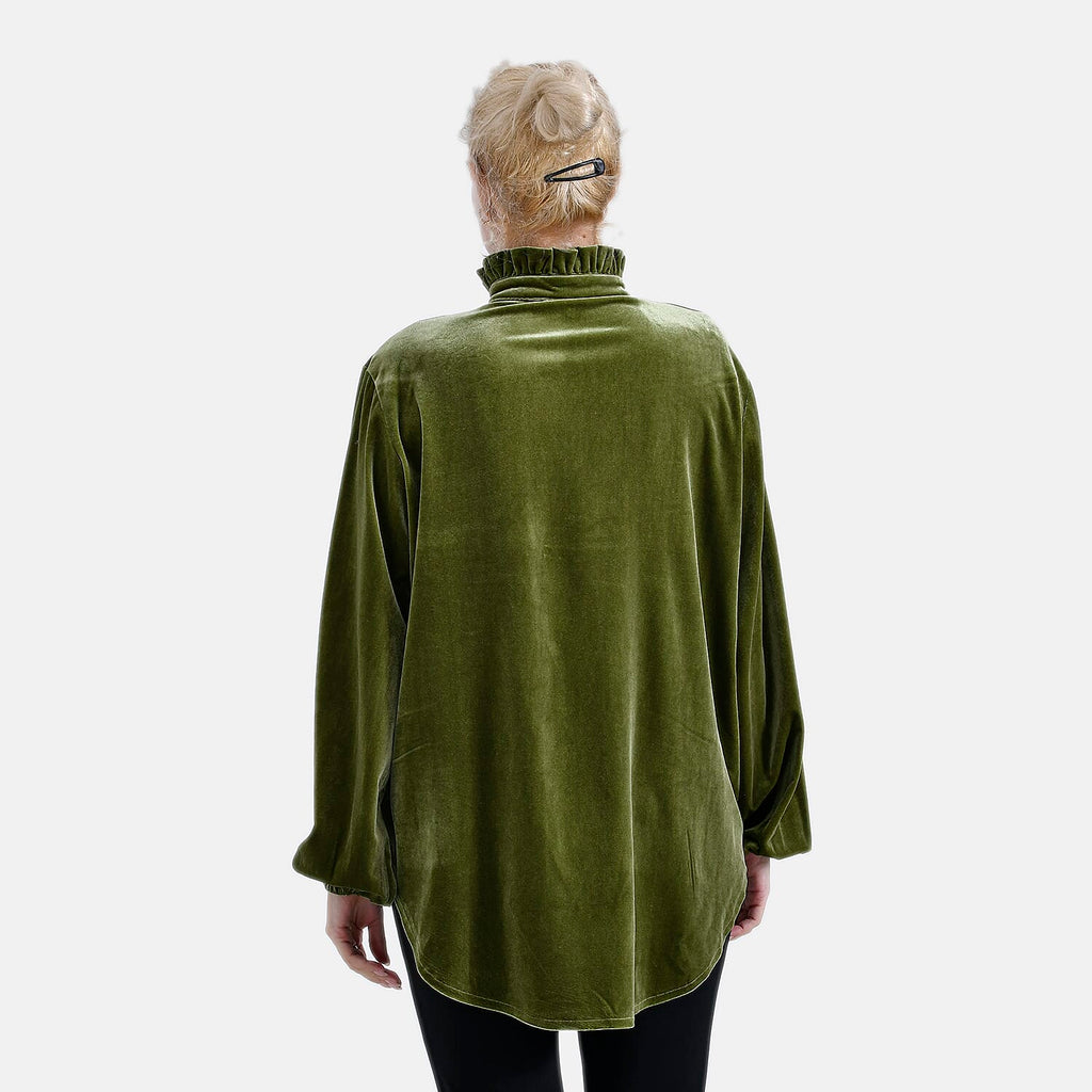 La Marey Festive Velvet Blouse (Size 8 to 10 ) - Green