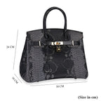 La Marey Leather Snakeskin Crossbody Bag (Size 30x16x24 cm) - Black & Red