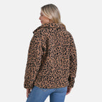 La Marey Leopard Print Plush Jacket with 2 Side Pockets - Mufasa (Size 20 - 22)