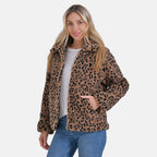 La Marey Leopard Print Plush Jacket with 2 Side Pockets - Mufasa (Size 20 - 22)