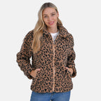 La Marey Leopard Print Plush Jacket with 2 Side Pockets - Mufasa (Size 20 - 22)