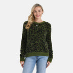 La Marey Leopard Print Jumper (Size M 12-14) Green