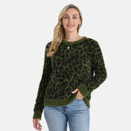 La Marey Leopard Print Jumper (Size M 12-14) Green