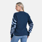 La Marey R-Neck Leopard Print Sweater - Navy (Size 8 to 14)