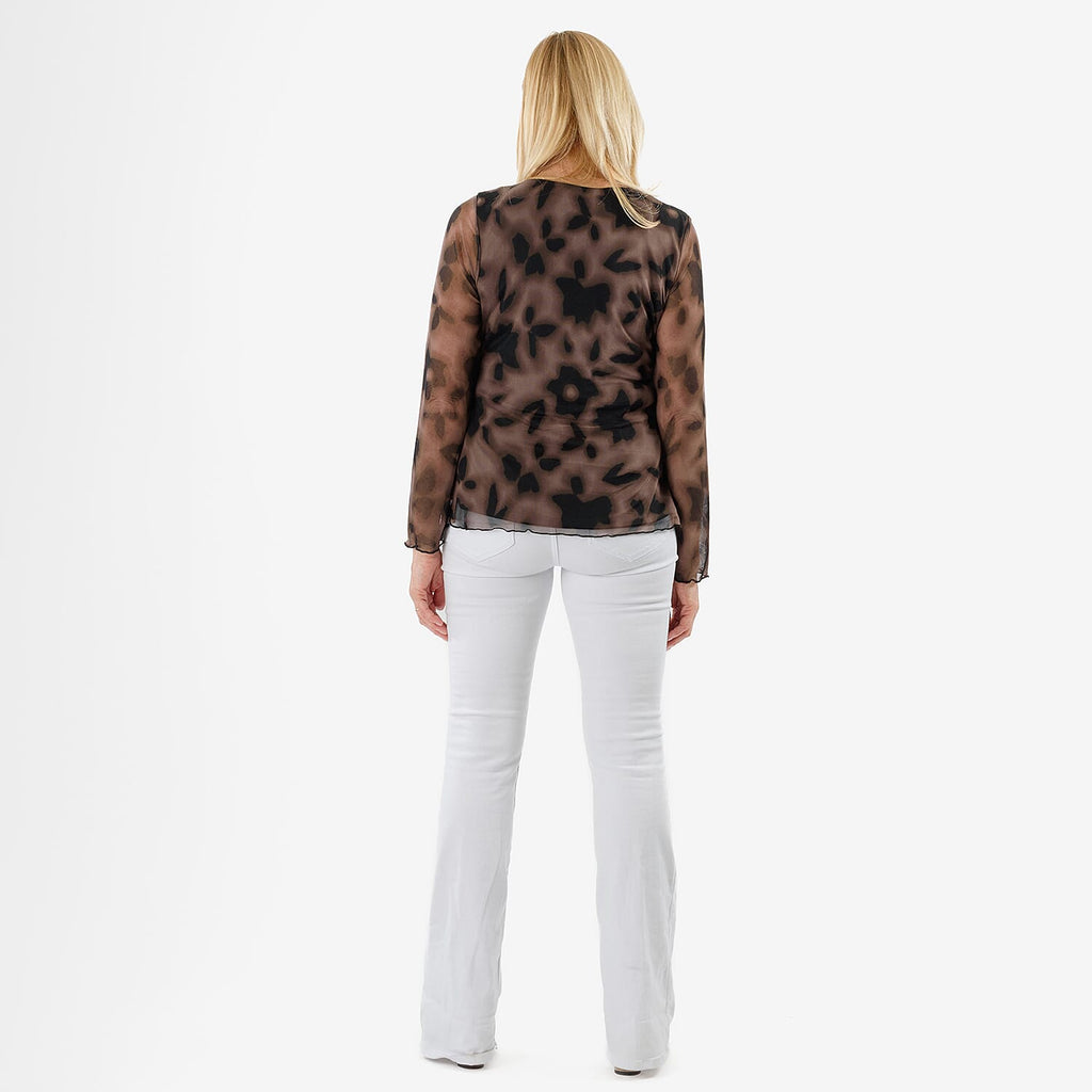 La Marey Long Sleeve Side Fall Top (Size 16) - Brown