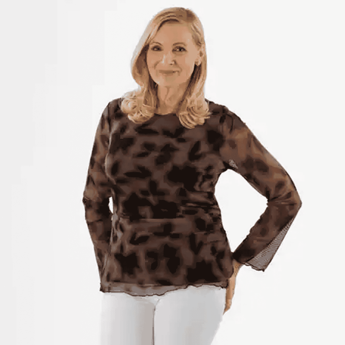 La Marey Long Sleeve Side Fall Top (Size 18) - Brown