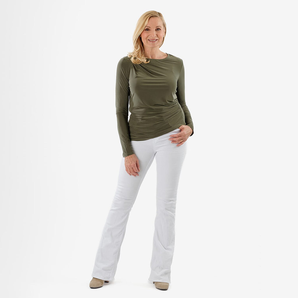 La Marey Long Sleeve Side Fall Top (Size 18) - Green