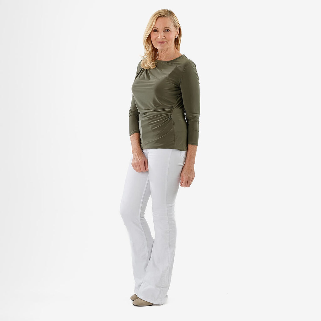 La Marey Long Sleeve Side Fall Top (Size 18) - Green