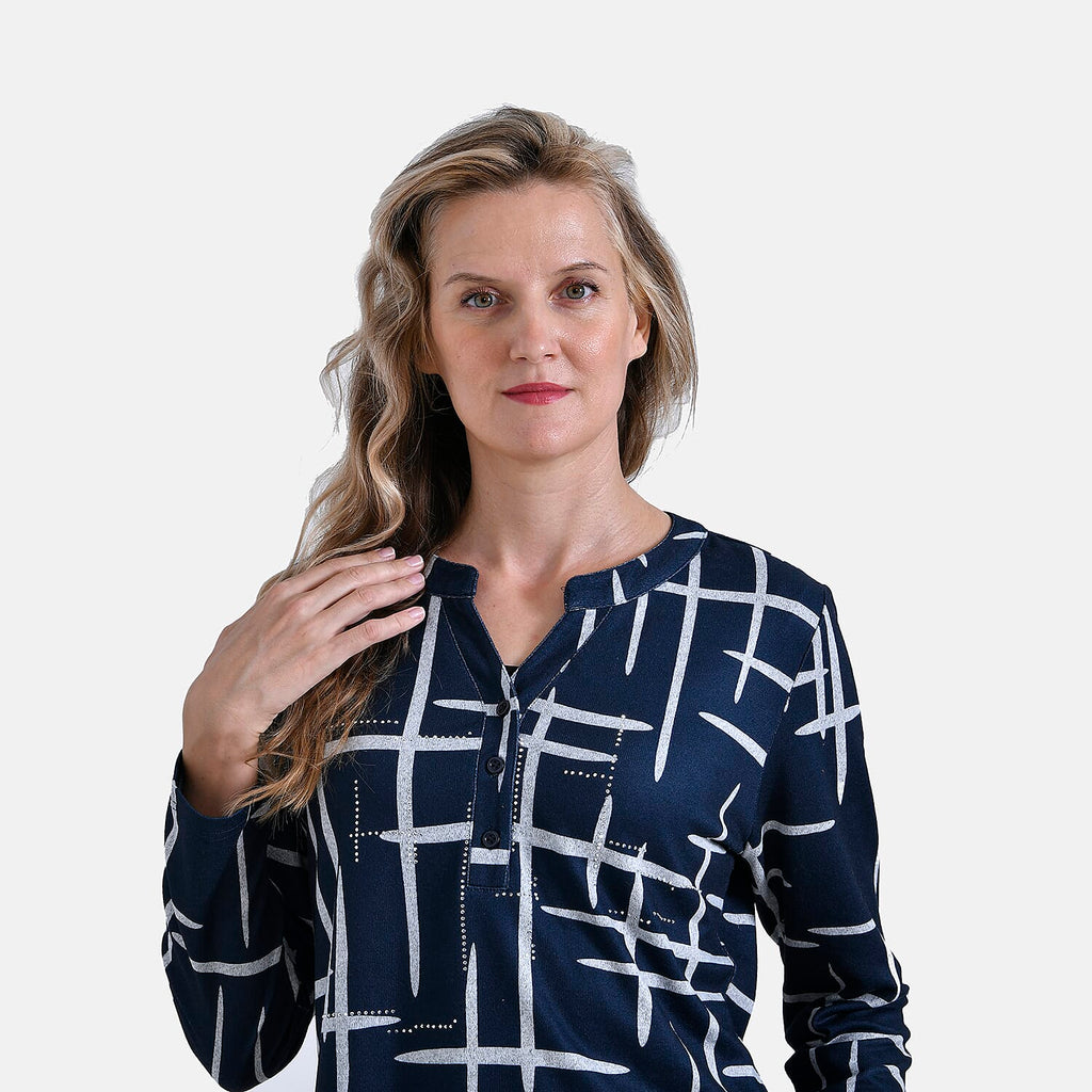 La Marey Ladies Printed Tee (Size XL) - Navy