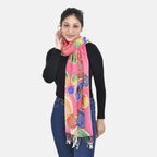 La Marey Merino Wool Baseball Scarf (Size 65x9 cm) - Plum Red