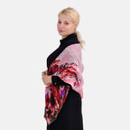 La Marey Merino Wool Printed Scarf - Red