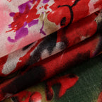 La Marey Merino Wool Printed Scarf - Red