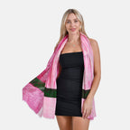 La Marey 100% Merino Wool Printed Scarf (Size 190x65 cm) - Pink