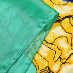 La Marey Mulberry Silk Painted Scarf (Size 110x1 cm) - Green & Yellow