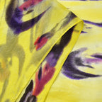 La Marey Mulberry Silk Painted Scarf (Size 110x1 cm) - Yellow & Black