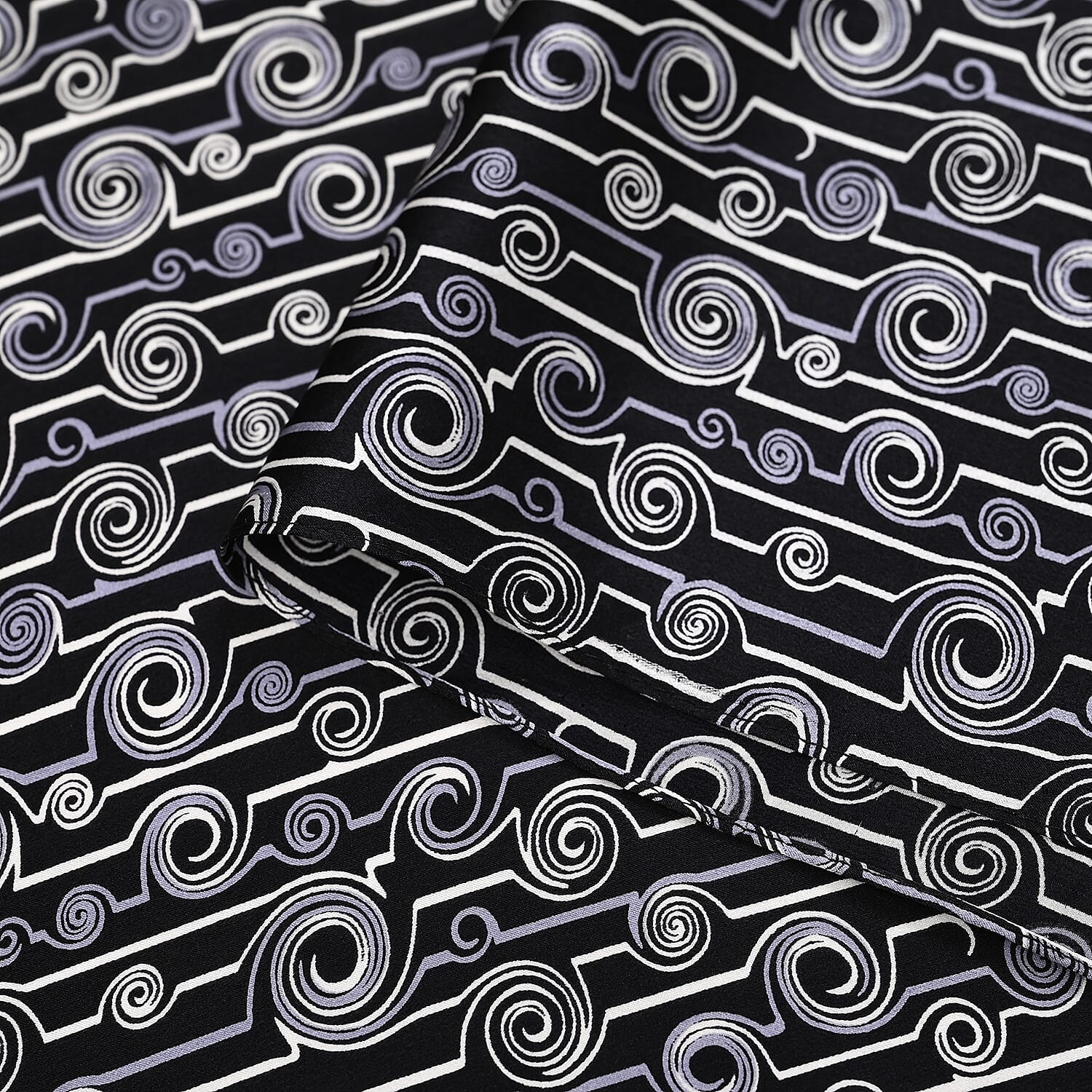 La Marey 100% Mulberry Silk Printed Scarf (Size 170x55cm) - Black, White & Red