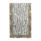 La Marey Mulberry Silk Printed Scarf (Size 170x55 cm) - Black White & Red