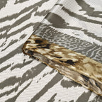 La Marey Mulberry Silk Printed Scarf (Size 170x55 cm) - Black White & Red