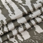 La Marey Mulberry Silk Printed Scarf (Size 170x55 cm) - Black White & Red