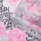 La Marey Mulberry Silk Printed Scarf (Size 170x1 cm) - Black White & Red