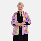 La Marey Mulberry Silk Printed Scarf - Pink