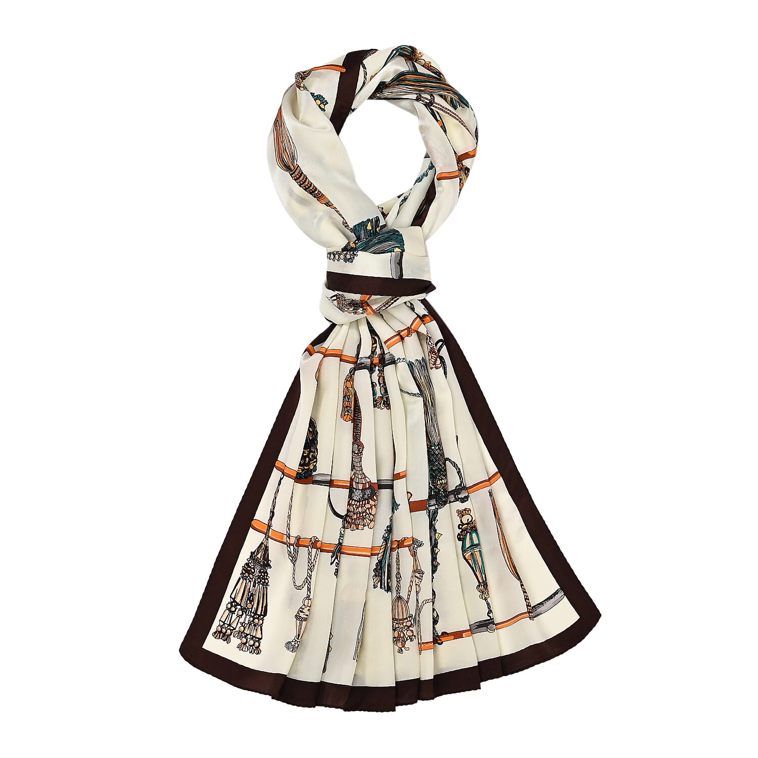La Marey Mulberry Silk Printed Scarf  - Multi