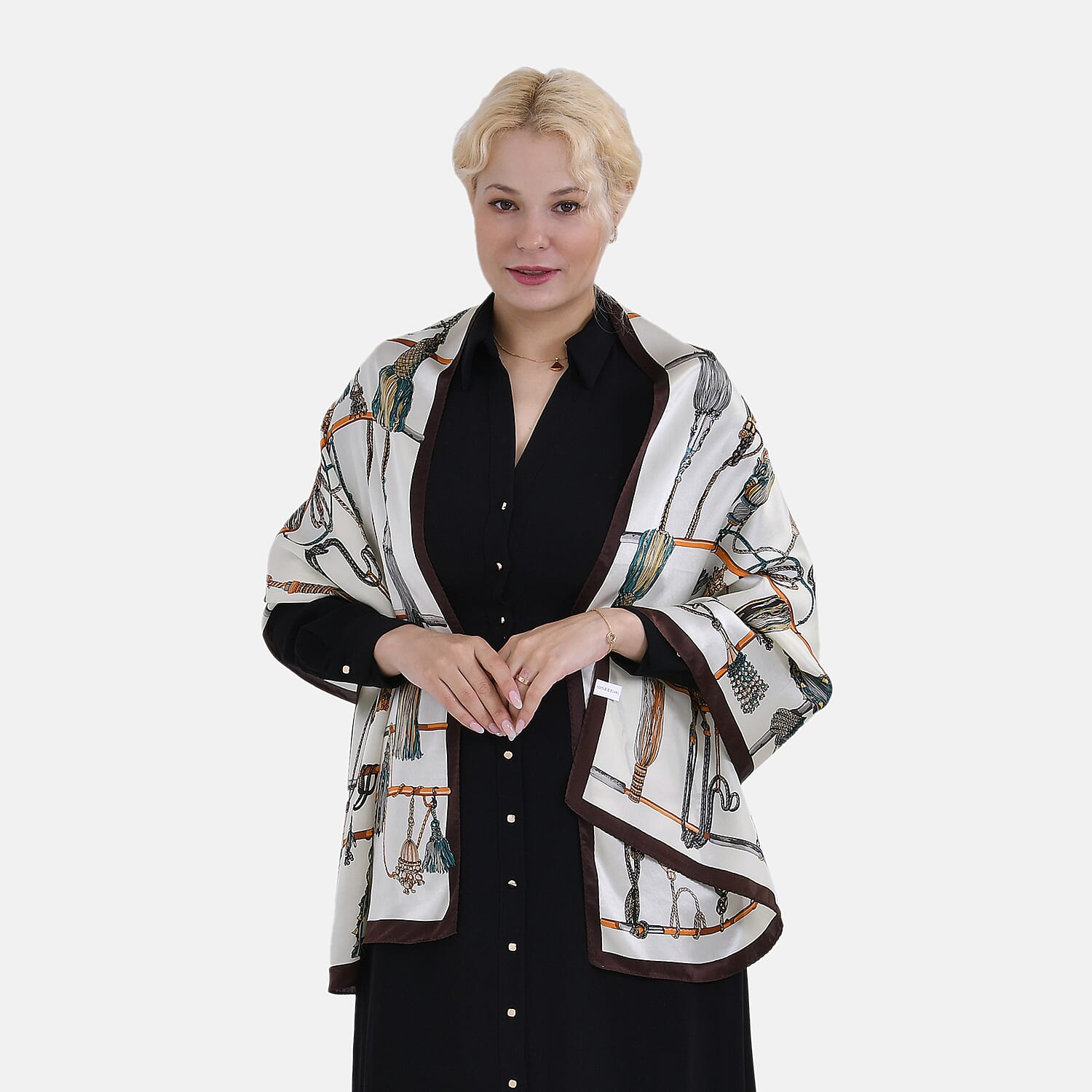 La Marey Mulberry Silk Printed Scarf  - Multi