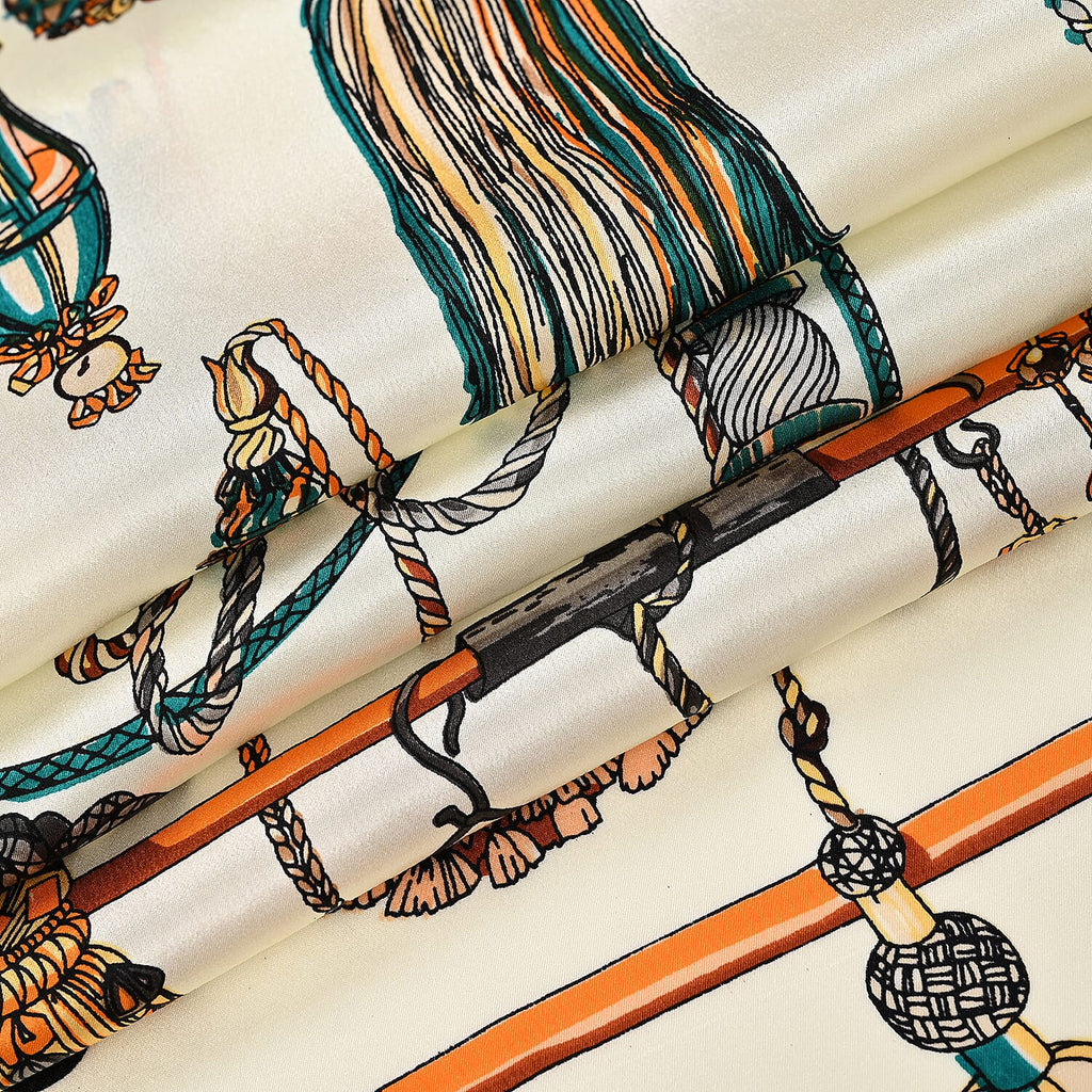 La Marey Mulberry Silk Printed Scarf  - Multi